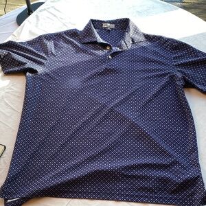 Peter Millar Dark Blue Geometric Polo Shirt